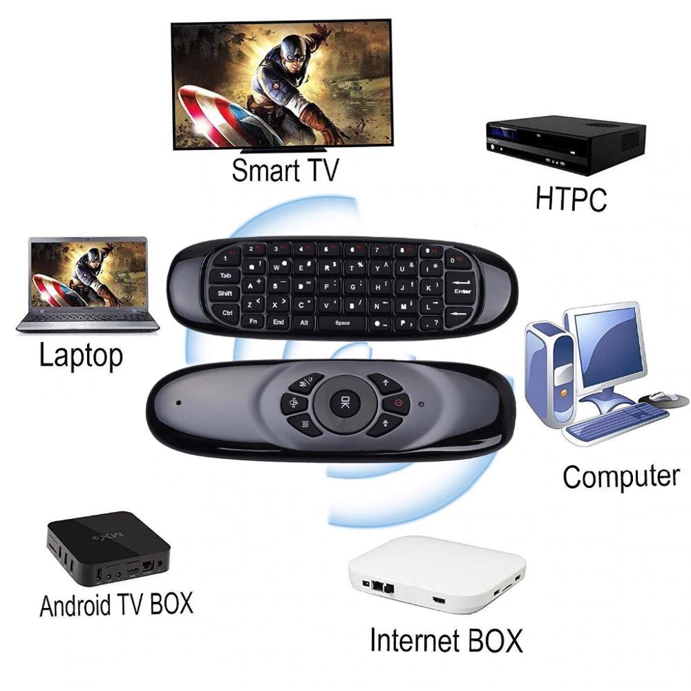C120 RGB 3 Backlight Fly Air Mouse Wireless Backlit Keyboard G64 Rechargeable 2.4G Smart Remote Control for Android Tv Box